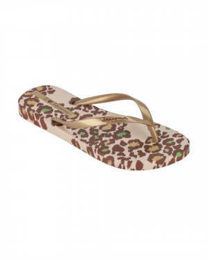 Ipanema Animal Print Infradito Donna Beige Oro | JWZU49501