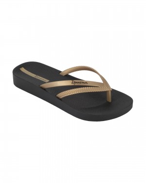 Ipanema Bossa Soft Infradito Donna Nere Oro | IVNF74195