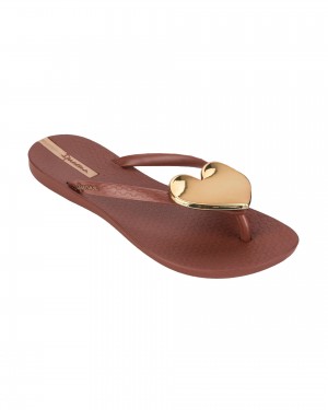 Ipanema Wave Heart Infradito Donna Marroni Marroni Oro | PVIB12865