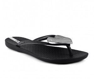 Ipanema Wave Heart Infradito Donna Nere Argento | JESO05413